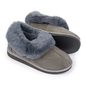 Kapcie damskie - Kapcie damskie bambosze z futerkiem 100% Naturalna Skóra r.40 - miniaturka - grafika 1