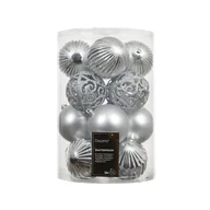 Bombki - Bombki plastikowe mix 8 cm srebrne 16 szt. - miniaturka - grafika 1