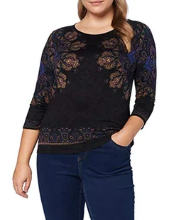 Desigual T-shirt damski Ts_Cannes, czarny, S - Koszulki i topy damskie - miniaturka - grafika 1