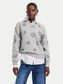 Bluzy damskie - Desigual Bluza Joya 24WWSK32 Szary Regular Fit - miniaturka - grafika 1