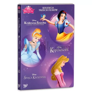 Disney Księżniczka Pakiet 3 DVD) Kopciuszek Śpiąca Królewna Królewna Śnieżka i siedmiu krasnoludków) - Filmy dla dzieci DVD - miniaturka - grafika 1