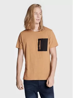 Koszulki i topy damskie - Blend T-Shirt 20714253 Brązowy Regular Fit - grafika 1