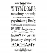Naklejki na ścianę - Napis na ścianę naklejka 150x75cm wybór koloru cytat - W tym domu - 174 - miniaturka - grafika 1