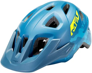 MET Eldar Kask rowerowy Dzieci, petrol blue camo 52-57cm 2020 Kaski dla dzieci 57002501 - Kaski rowerowe - miniaturka - grafika 1