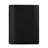Portfele - Męski portfel ze skóry naturalnej o fakturze saffiano czarny - miniaturka - grafika 1