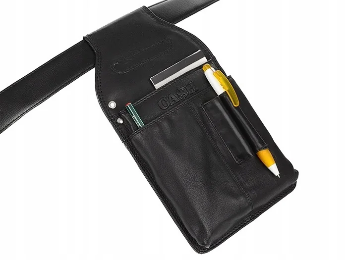 Etui kabura kelnerska skórzana na pasek sakwa na portfel notatki Bag Street