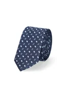 Krawaty i muchy męskie - Krawat Granatowy Wzór Geometryczny - miniaturka - grafika 1