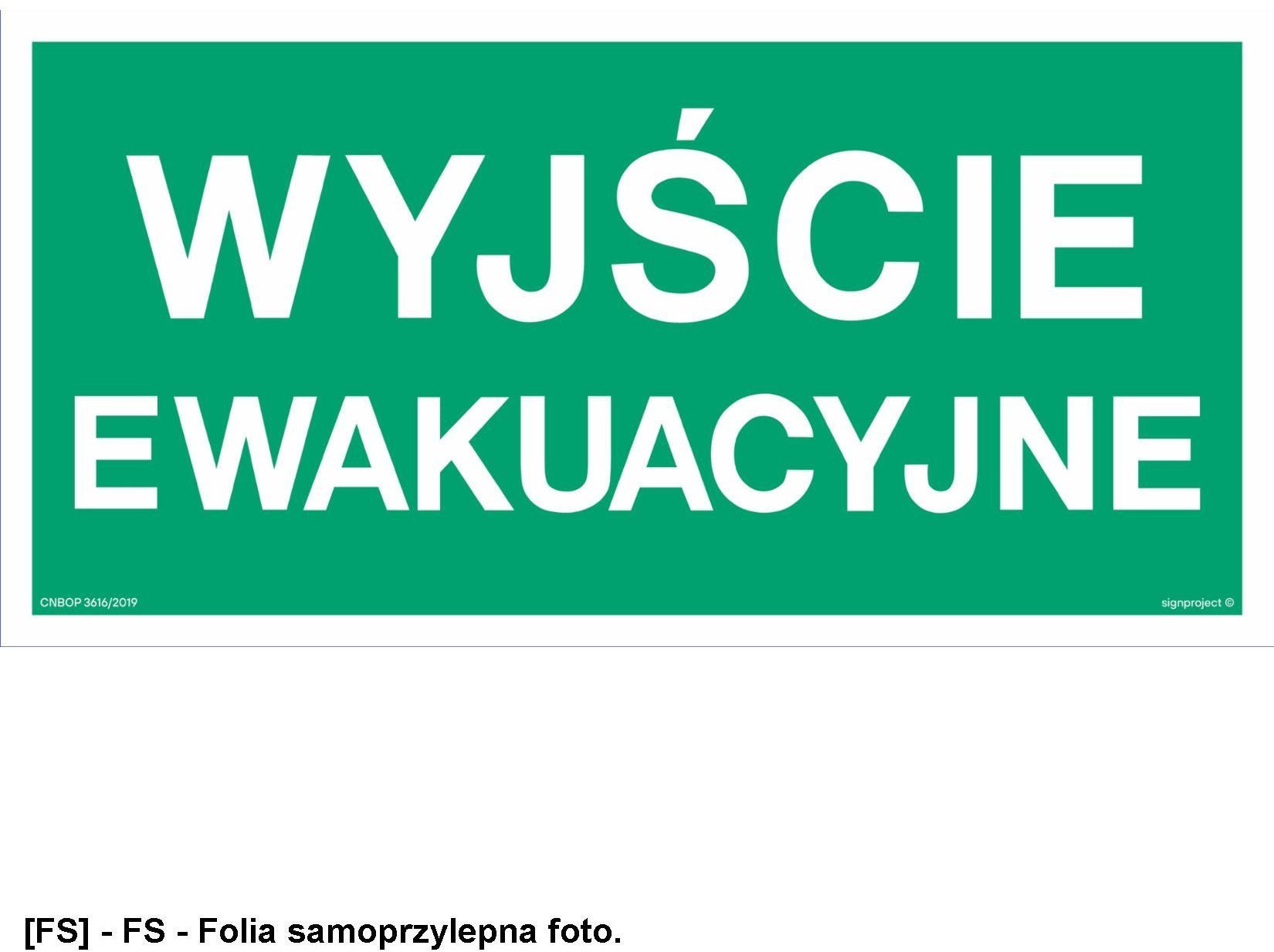 SIGNPROJECT AA001 Wyjście ewakuacyjne 800x400