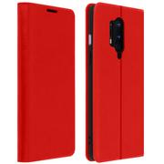 Etui i futerały do telefonów - Etui Folio Real Leather OnePlus 8 Pro z uchwytem na kartę i stojakiem wideo w kolorze czerwonym - miniaturka - grafika 1