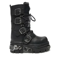 Glany damskie - Glany NEW ROCK M-373-S4 Czarny - miniaturka - grafika 1