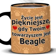 Kubki - Kubek Z Nadrukiem BEAGLE WZORY Z PSAMI Czarno Biały Kreator - miniaturka - grafika 1