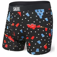 Majtki męskie - Bokserki Saxx Vibe Boxer Brief Rozmiar: S / Kolor: czarny/niebieski - miniaturka - grafika 1