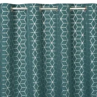 Zasłony - Eurofirany Zasłona Cube 140x250 Ciemny Turkus/Srebrna ex-zas-cube-c.tu+sr-140x250-przel - miniaturka - grafika 1