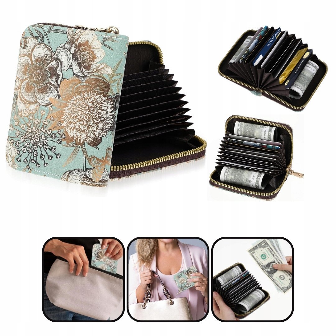 ETUI NA KARTY ZE SKÓRY PU - PORTFEL DO TOREBKI - NA WIZYTÓWKI FUTERAŁ LEKKI