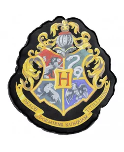 Poduszka Harry Potter - Herb Hogwartu, czarna 37x32x5 cm PRODUKT LICENCJONOWANY, ORYGINALNY - Kołdry i poduszki dla dzieci - miniaturka - grafika 1