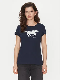 Mustang T-Shirt Loa 1016136 Granatowy Slim Fit - Koszulki i topy damskie - miniaturka - grafika 1