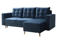 Narożniki - Kondela Narożnik ze składaniem i schowkiem Bleky Roh P - niebieski / buk - miniaturka - grafika 1