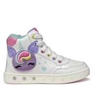 Buty dla dziewczynek - Sneakersy Geox J Skylin J568WD 0NFKN C0653 D Biały - miniaturka - grafika 1