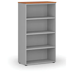 Regał biurowy PRIMO GRAY, 1434 x 800 x 420 mm, szary/wiśnia - Regały biurowe - miniaturka - grafika 1