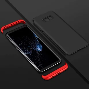 360° Full Cover 3in1 Slim Case etui ochronne na telefon komórkowy etui ochronne na telefon komórkowy iPhone X / XS w kolorze czarno-czerwonym @cofi1453 - Etui i futerały do telefonów - miniaturka - grafika 1