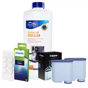 Zestaw Philips Saeco - Filtr Philips Aquaclean CA6903 2szt, Uniwersalny Odkamieniacz 1L, Philips CA6704/10 Tabletki Czyszczące - Akcesoria i części do ekspresów do kawy - miniaturka - grafika 1