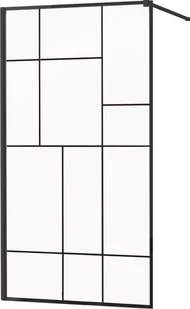 Mexen Kioto ścianka prysznicowa 130 x 200 cm, transparent/czarny wzór 8 mm, czarny - 800-130-101-70-78 - Ścianki i drzwi prysznicowe - miniaturka - grafika 1