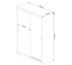 SZAFA PRZESUWNA 150 cm CLP MONO DĄB SONOMA - Szafy - miniaturka - grafika 3