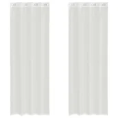 Zasłony - vidaXL Zasłony woalowe z przelotkami 2 szt. białe - miniaturka - grafika 1