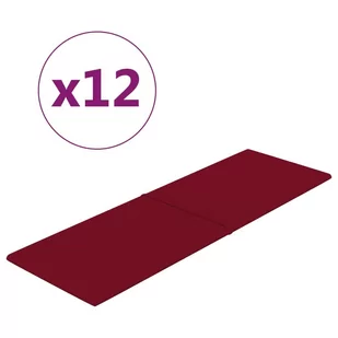 Panele ścienne, 12 szt., kolor wina, 90x30 cm, aksamit, 3,24 m² - Panele ścienne i boazeria - miniaturka - grafika 3