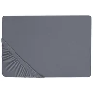 Prześcieradła - Bawełniane prześcieradło z gumką 90 x 200 cm ciemnoszare JANBU - miniaturka - grafika 1