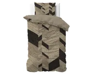 Pościel - 140x200/220 GABY szaro-brązowy kpl pościeli satyna bawełniana - miniaturka - grafika 1