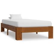 Łóżka - vidaXL Rama łóżka, jasnobrązowa, lite drewno sosnowe, 100 x 200 cm - miniaturka - grafika 1