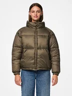 Kurtki damskie - Pieces Kurtka pikowana w kolorze ciemnobrązowym - miniaturka - grafika 1