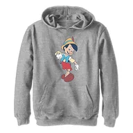 Bluzy dla chłopców - Disney Chłopięca bluza z kapturem Pinokio Vintage, Sportowa wrzosowa, S - miniaturka - grafika 1