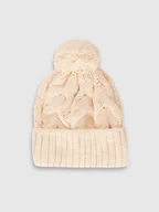 Czapki damskie - Czapka zimowa z dodatkiem wełny damska 4F 4FRAW25ACAPF0724-83S Brązowy M - miniaturka - grafika 1