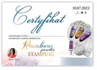 Pozostałe akcesoria kosmetyczne - Certyfikat ze szkolenia online Rainbow powder stamping by Daria Tadus wersja Drukowana - miniaturka - grafika 1