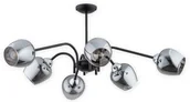 Lampy sufitowe - Lemir Katla żyrandol 6 pł. / czarny matowy + chrom + grafit O3066 W6 CZA + CH O3066 W6 CZA + CH - miniaturka - grafika 1