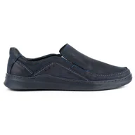 Mokasyny męskie - Olivier Buty męskie wsuwane skórzane SLIP-ON 216GT granatowe - miniaturka - grafika 1