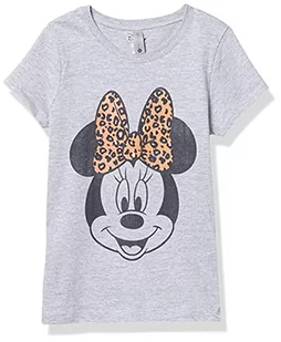 Fifth Sun Postacie Disneya nowoczesna koszulka dziewczęca z twarzą Minnie Leopard Heather Crew, Athletic Heather, XS - Koszulki dla dziewczynek - miniaturka - grafika 1