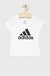 Koszulki dla dziewczynek - adidas Performance t-shirt bawełniany dziecięcy GU2760 kolor biały - grafika 1