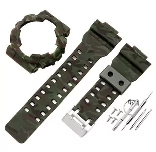 2W1 opaska pasek + etui BEZEL do Casio G-SHOCK GA-100 GA-110 GD-100 G-8900 moro (czarny napis) - Akcesoria do smartwatchy - miniaturka - grafika 1