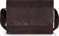 Teczki i aktówki - Solome CZEKOLADOWA SKÓRZANA TORBA LISTONOSZKA NA RAMIĘ SOLOME BLACKROCK - miniaturka - grafika 1