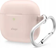 Akcesoria do słuchawek - Elago AirPods 4 Hang Silicone Case - etui z karabińczykiem do AirPods 4 pudrowo różowe - miniaturka - grafika 1
