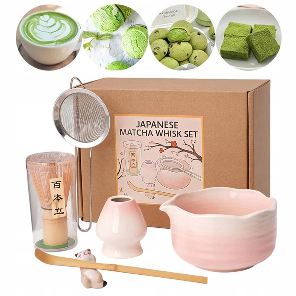 Zestaw Do Ceremonii Matcha Z Kocim Stojakiem Na Łyżkę