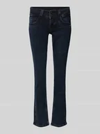 Spodnie damskie - Jeansy o kroju slim fit z 5 kieszeniami - miniaturka - grafika 1