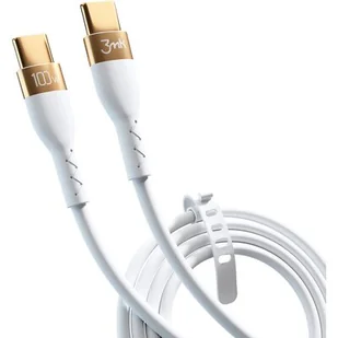 Kabel USB Typ C - USB Typ C 3MK Hyper Silicone Cable 100W 2 m Biały - Kable USB - miniaturka - grafika 1