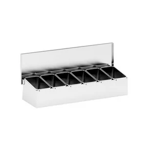 Pojemnik ze stali nierdzewnej na 6 składników, 230 x 150 x 90 mm - Pojemniki i kosze gastronomiczne - miniaturka - grafika 1