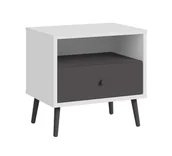 Szafki nocne - Szafka Nocna EasyKlix Harllson Hltk111Ec-M806 Biały / Uni Wolfram Szary - miniaturka - grafika 1