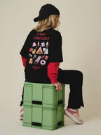 Koszulki dla dziewczynek - 4F T-shirt loose z nadrukiem dziewczęcy - czarny 158/164 (12-14 lat) - miniaturka - grafika 1