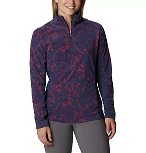 Swetry damskie - Columbia Damski sweter Glacial Iv Print Half Zip, Nocny wydruk w rybie, S - grafika 1